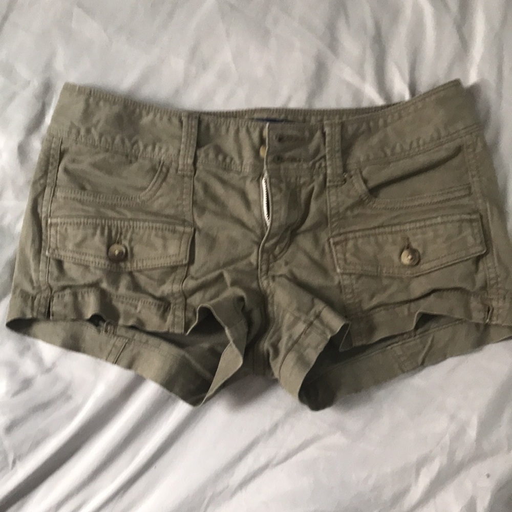 AEO Army Green Twill Shorts
